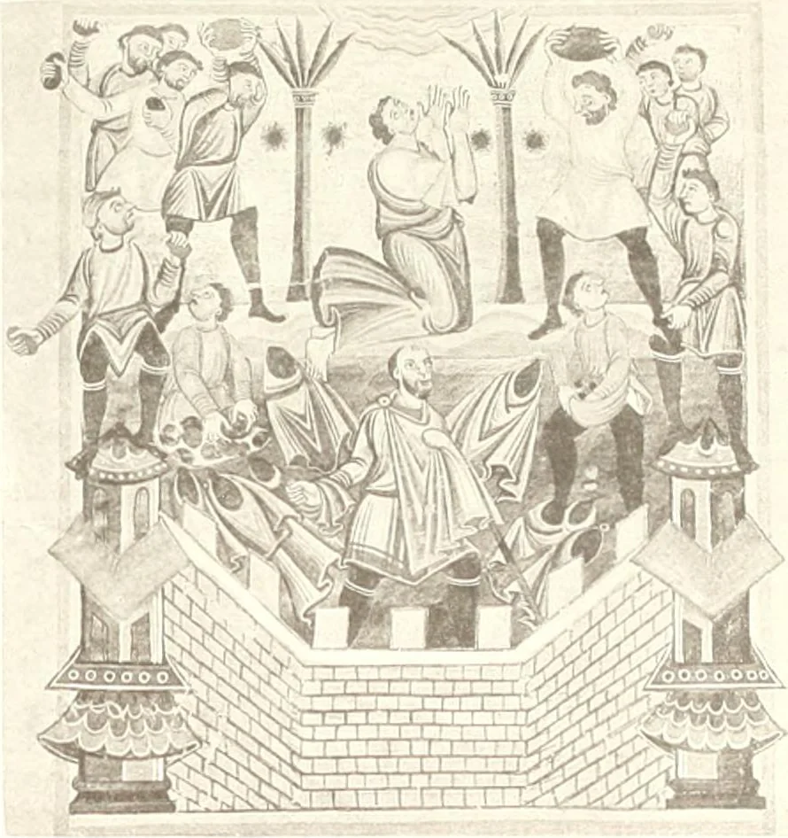 An illustration from Die Regensburger Buchmalerei des X. und XI. Jahrhunderts, Studien zur Geschichte der deutschen Malerei des frühen Mittelalters, 1901, leaf 288
