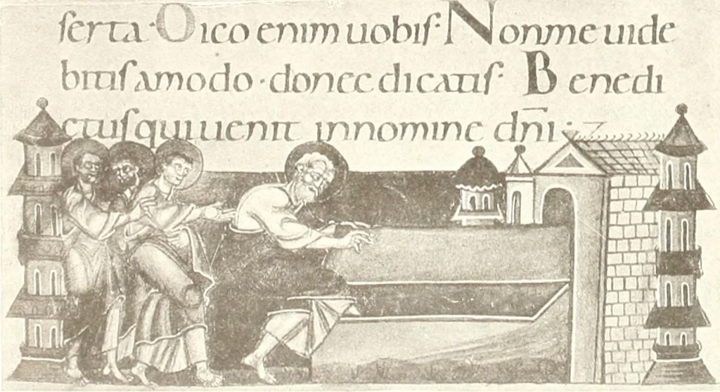 An illustration from Die Regensburger Buchmalerei des X. und XI. Jahrhunderts, Studien zur Geschichte der deutschen Malerei des frühen Mittelalters, 1901, leaf 288