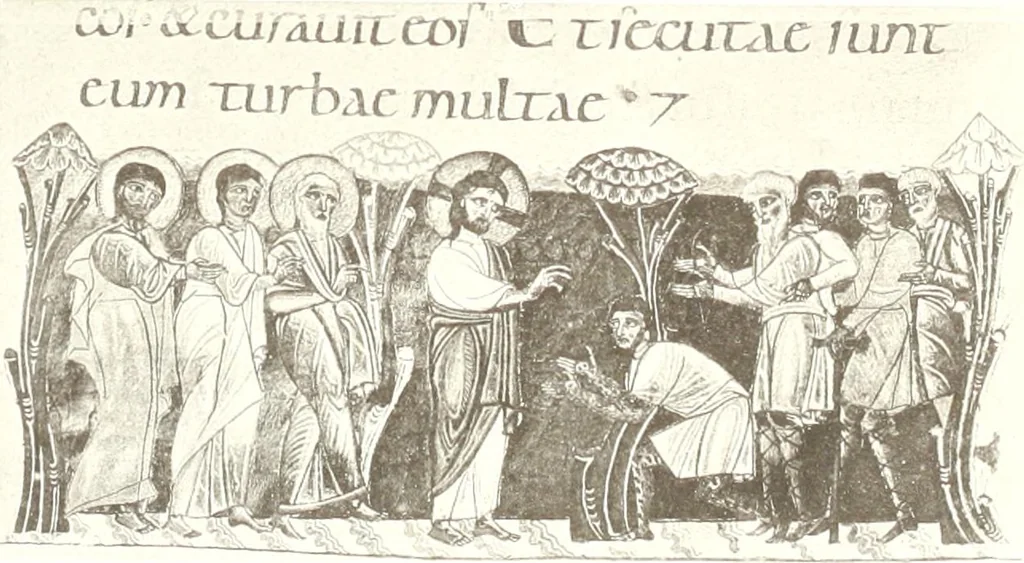 An illustration from Die Regensburger Buchmalerei des X. und XI. Jahrhunderts, Studien zur Geschichte der deutschen Malerei des frühen Mittelalters, 1901, leaf 290