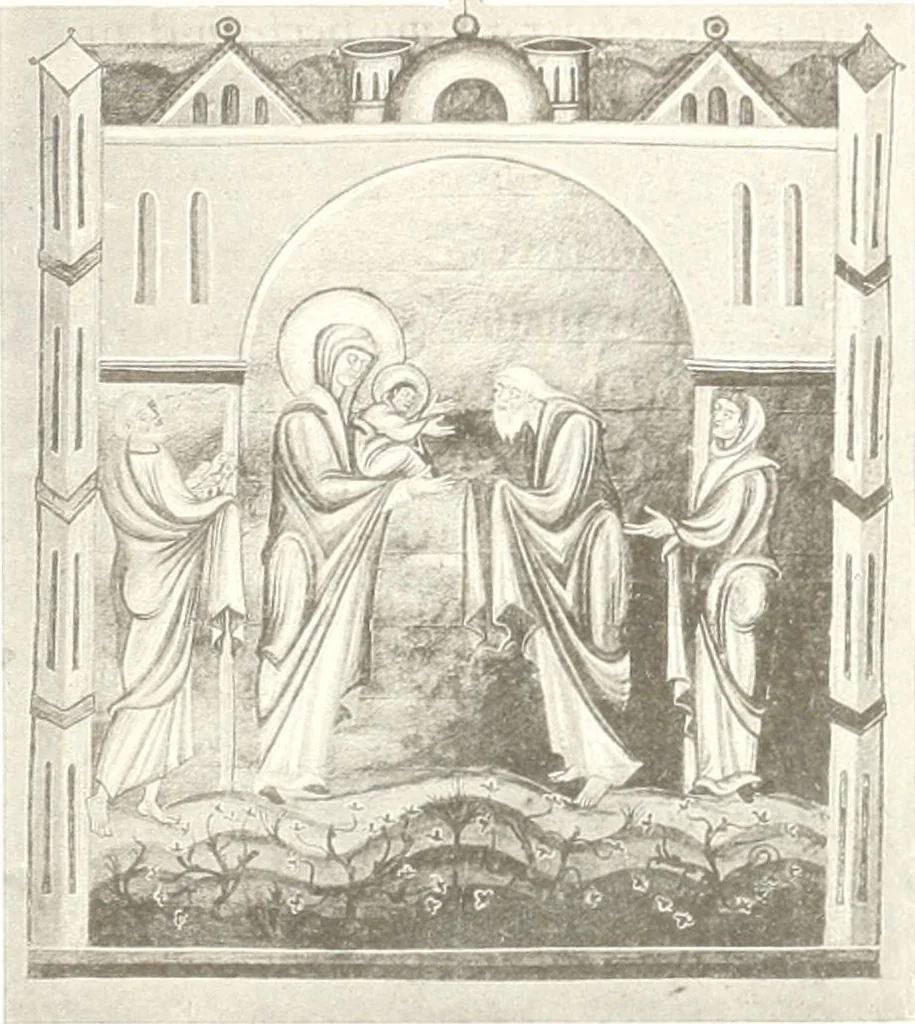 An illustration from Die Regensburger Buchmalerei des X. und XI. Jahrhunderts, Studien zur Geschichte der deutschen Malerei des frühen Mittelalters, 1901, leaf 292