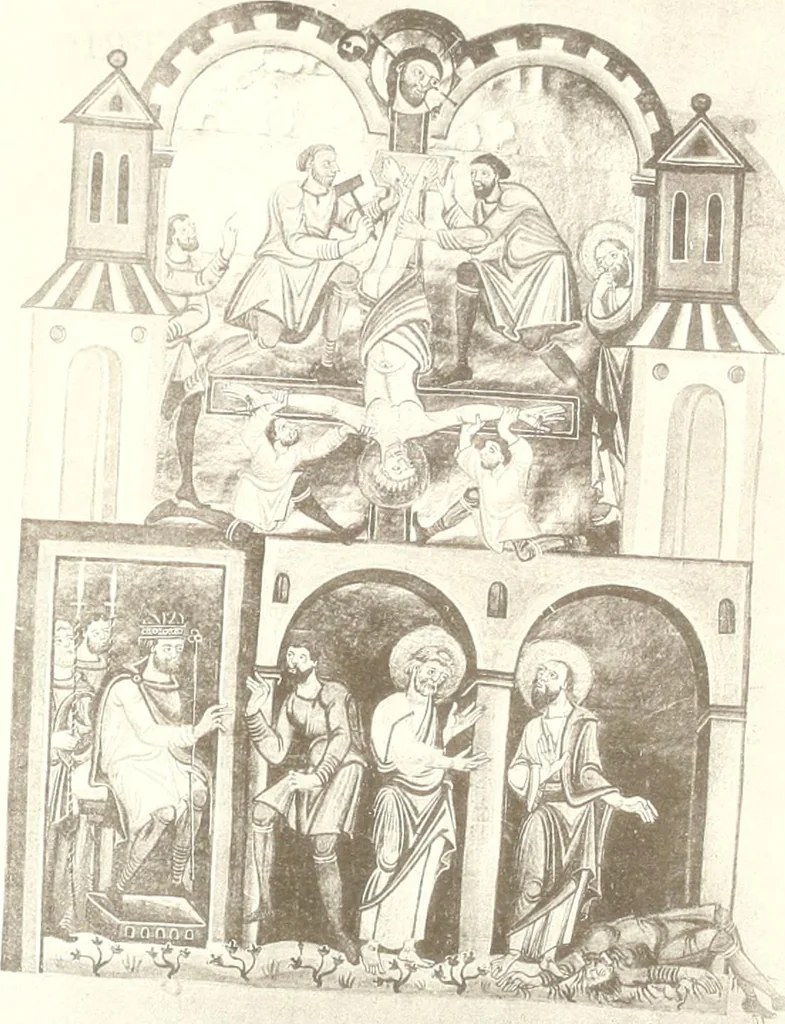 An illustration from Die Regensburger Buchmalerei des X. und XI. Jahrhunderts, Studien zur Geschichte der deutschen Malerei des frühen Mittelalters, 1901, leaf 294