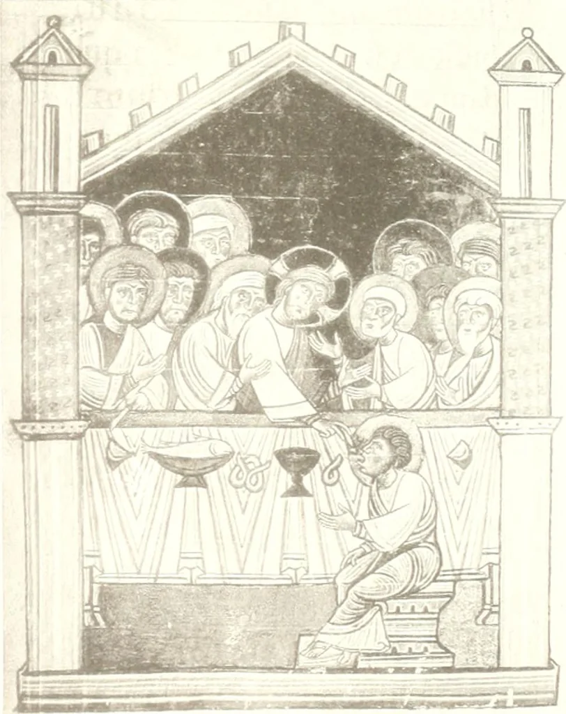 An illustration from Die Regensburger Buchmalerei des X. und XI. Jahrhunderts, Studien zur Geschichte der deutschen Malerei des frühen Mittelalters, 1901, leaf 300