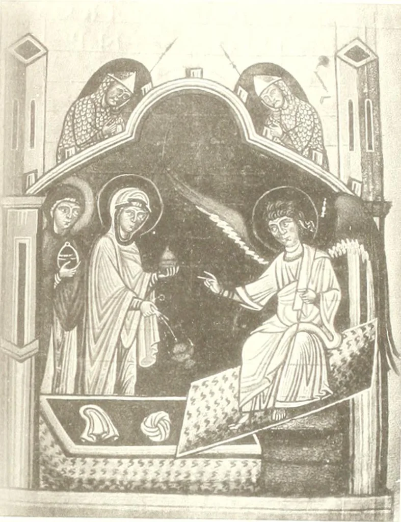 An illustration from Die Regensburger Buchmalerei des X. und XI. Jahrhunderts, Studien zur Geschichte der deutschen Malerei des frühen Mittelalters, 1901, leaf 302