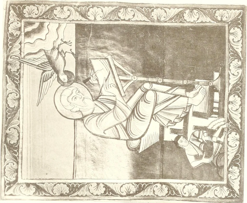 An illustration from Die Regensburger Buchmalerei des X. und XI. Jahrhunderts, Studien zur Geschichte der deutschen Malerei des frühen Mittelalters, 1901, leaf 306