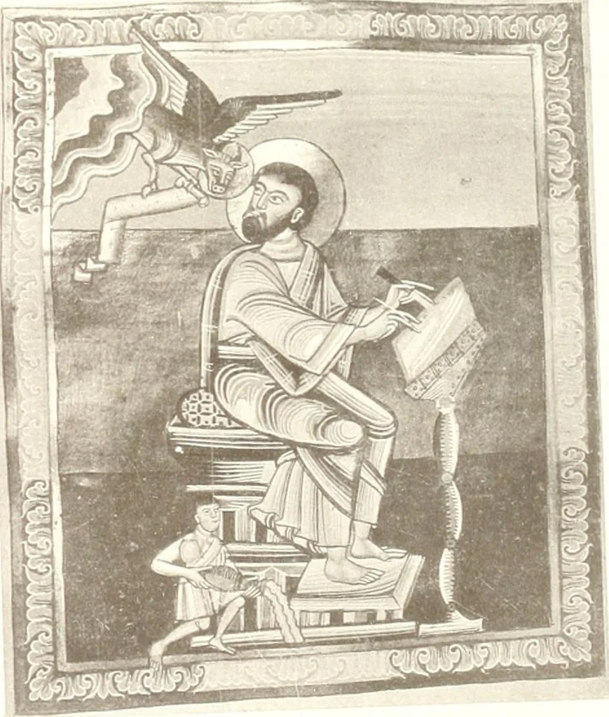 An illustration from Die Regensburger Buchmalerei des X. und XI. Jahrhunderts, Studien zur Geschichte der deutschen Malerei des frühen Mittelalters, 1901, leaf 310