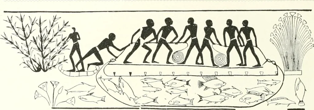 An illustration from Die Reliefs und Malereien des mittleren Reiches (VII.-XVII. Dynastie, ca. 2475-1580 v. Chr.) : Material zur agyptischen Kulturgeschichte, 1922, leaf 118
