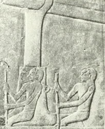 An illustration from Die Reliefs und Malereien des mittleren Reiches (VII.-XVII. Dynastie, ca. 2475-1580 v. Chr.) : Material zur agyptischen Kulturgeschichte, 1922, leaf 158