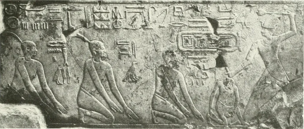 An illustration from Die Reliefs und Malereien des mittleren Reiches (VII.-XVII. Dynastie, ca. 2475-1580 v. Chr.) : Material zur agyptischen Kulturgeschichte, 1922, leaf 175