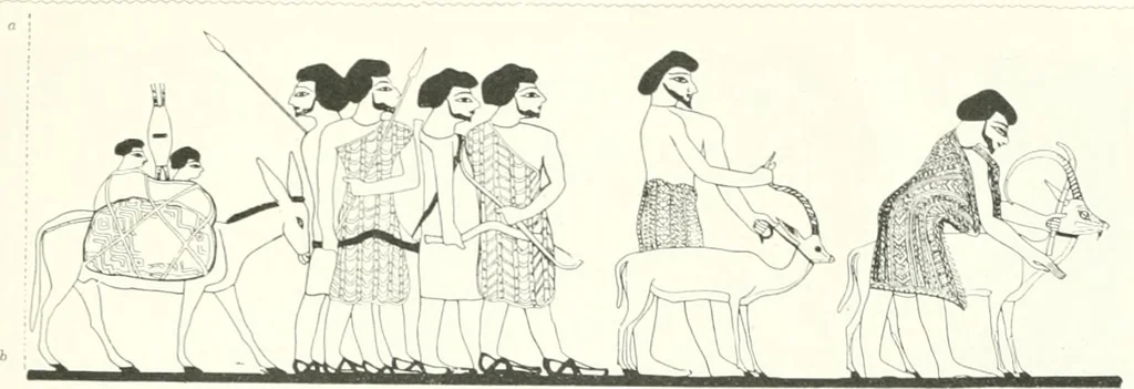 An illustration from Die Reliefs und Malereien des mittleren Reiches (VII.-XVII. Dynastie, ca. 2475-1580 v. Chr.) : Material zur agyptischen Kulturgeschichte, 1922, leaf 181