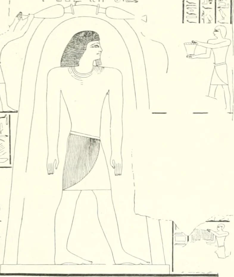 An illustration from Die Reliefs und Malereien des mittleren Reiches (VII.-XVII. Dynastie, ca. 2475-1580 v. Chr.) : Material zur agyptischen Kulturgeschichte, 1922, leaf 193
