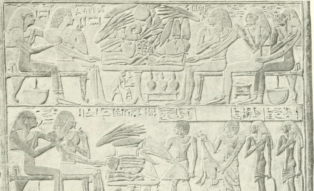 An illustration from Die Reliefs und Malereien des mittleren Reiches (VII.-XVII. Dynastie, ca. 2475-1580 v. Chr.) : Material zur agyptischen Kulturgeschichte, 1922, leaf 37