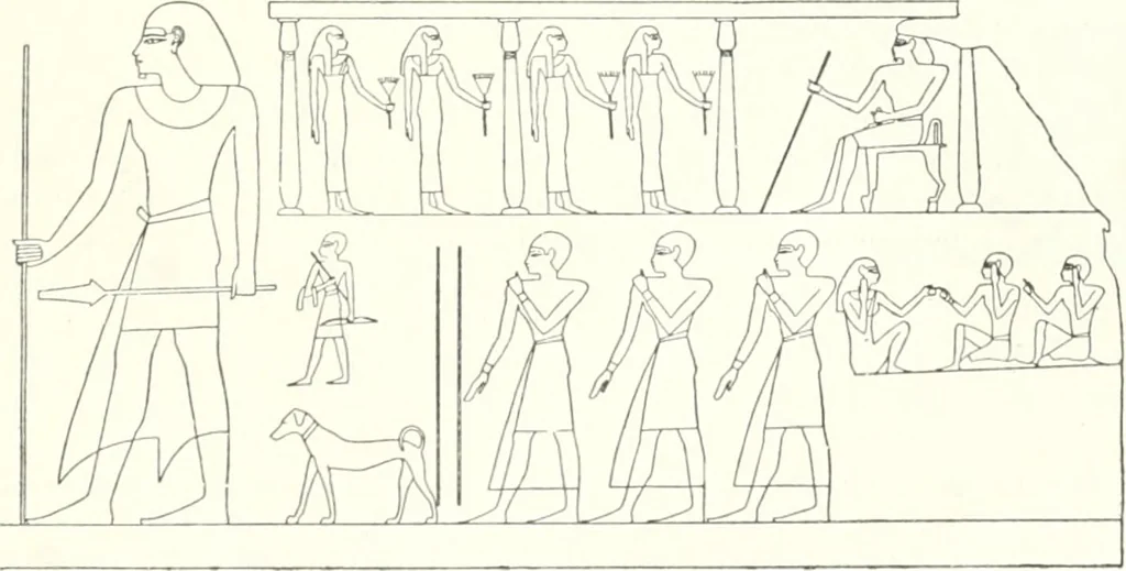 An illustration from Die Reliefs und Malereien des mittleren Reiches (VII.-XVII. Dynastie, ca. 2475-1580 v. Chr.) : Material zur agyptischen Kulturgeschichte, 1922, leaf 49