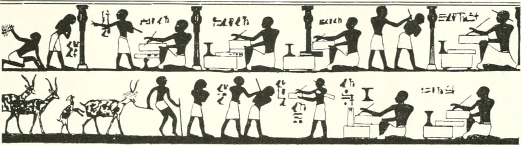 An illustration from Die Reliefs und Malereien des mittleren Reiches (VII.-XVII. Dynastie, ca. 2475-1580 v. Chr.) : Material zur agyptischen Kulturgeschichte, 1922, leaf 69