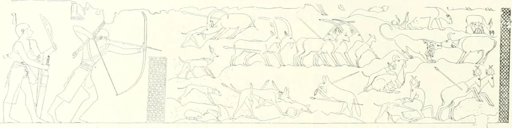 An illustration from Die Reliefs und Malereien des mittleren Reiches (VII.-XVII. Dynastie, ca. 2475-1580 v. Chr.) : Material zur agyptischen Kulturgeschichte, 1922, leaf 70