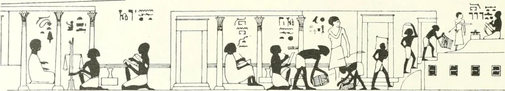 An illustration from Die Reliefs und Malereien des mittleren Reiches (VII.-XVII. Dynastie, ca. 2475-1580 v. Chr.) : Material zur agyptischen Kulturgeschichte, 1922, leaf 92