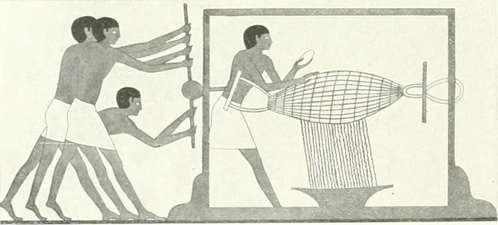 An illustration from Die Reliefs und Malereien des mittleren Reiches (VII.-XVII. Dynastie, ca. 2475-1580 v. Chr.) : Material zur agyptischen Kulturgeschichte, 1922, leaf 98