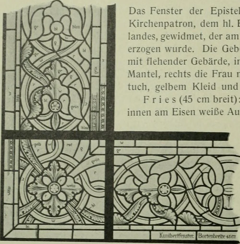 An illustration from Die rheinischen Glasmalereien vom 12. bis zum 16. Jahrhundert, 1912, leaf 121