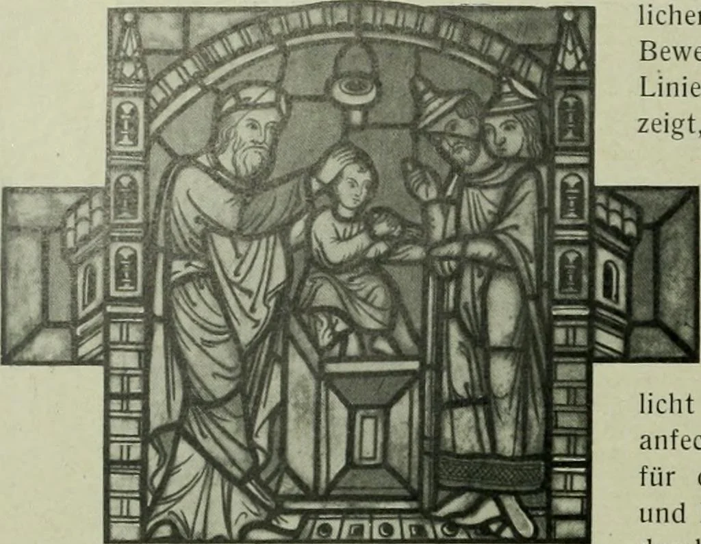 An illustration from Die rheinischen Glasmalereien vom 12. bis zum 16. Jahrhundert, 1912, leaf 141