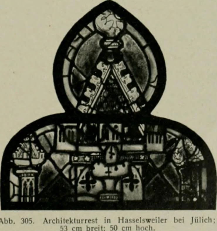 An illustration from Die rheinischen Glasmalereien vom 12. bis zum 16. Jahrhundert, 1912, leaf 216