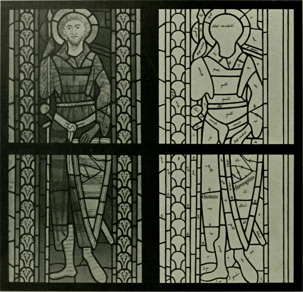 An illustration from Die rheinischen Glasmalereien vom 12. bis zum 16. Jahrhundert, 1912, leaf 51