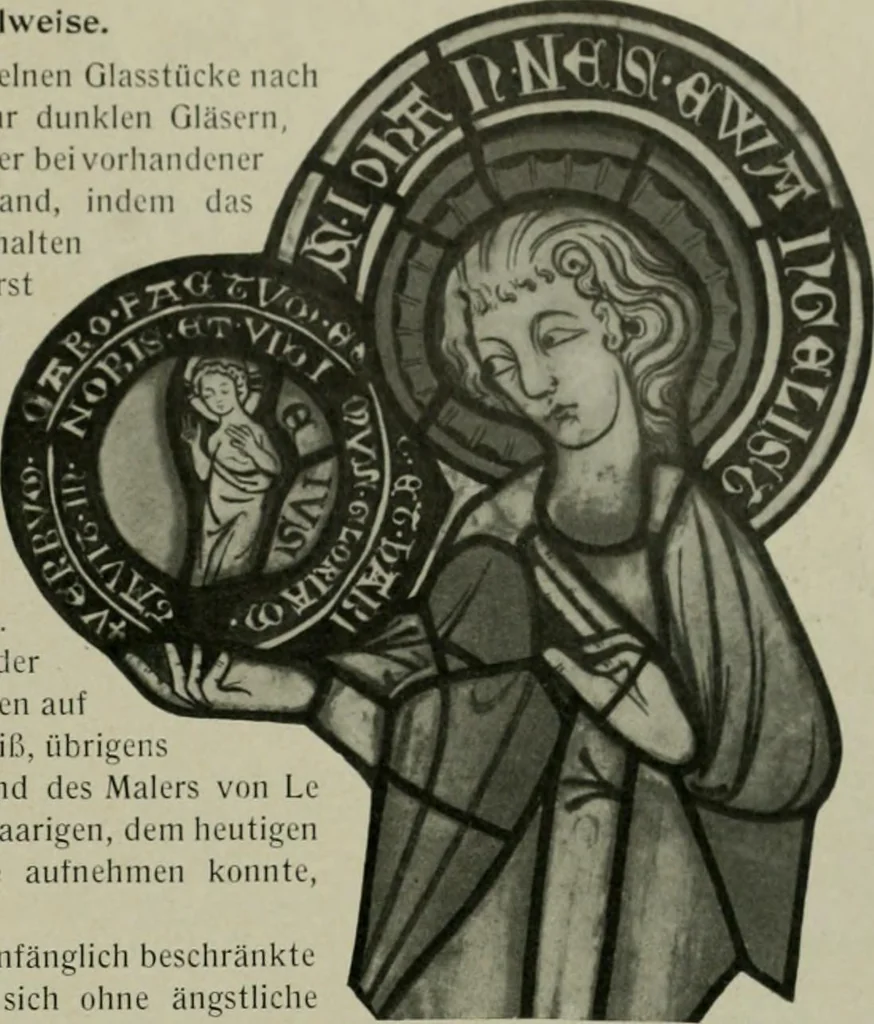 An illustration from Die rheinischen Glasmalereien vom 12. bis zum 16. Jahrhundert, 1912, leaf 56