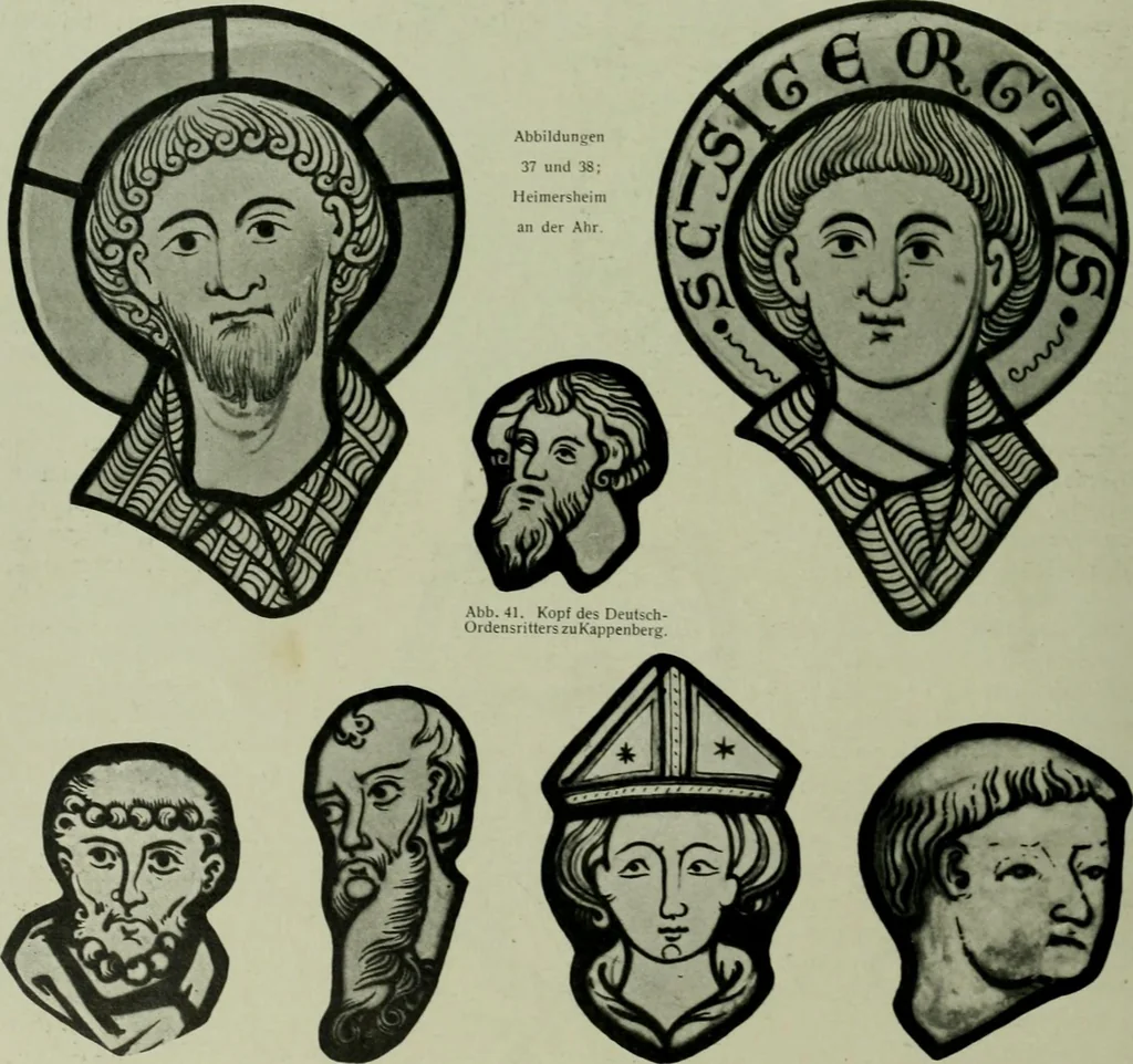 An illustration from Die rheinischen Glasmalereien vom 12. bis zum 16. Jahrhundert, 1912, leaf 63