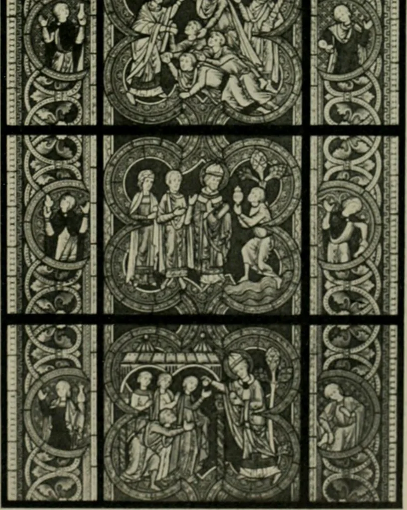 An illustration from Die rheinischen Glasmalereien vom 12. bis zum 16. Jahrhundert, 1912, leaf 92