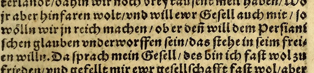 An illustration from Die ritterliche vnnd lobwirdige Reyss, des gestrengen vnd vber all ander weit erfarne Ritter, vnnd Landtfahrer, Herrn Ludovico Vartomans von Bolonia, sagend von den Landen Egypto, Syria, von beiden Arabia, Persia, India, vnd Ethiopia ., 1548, leaf 173