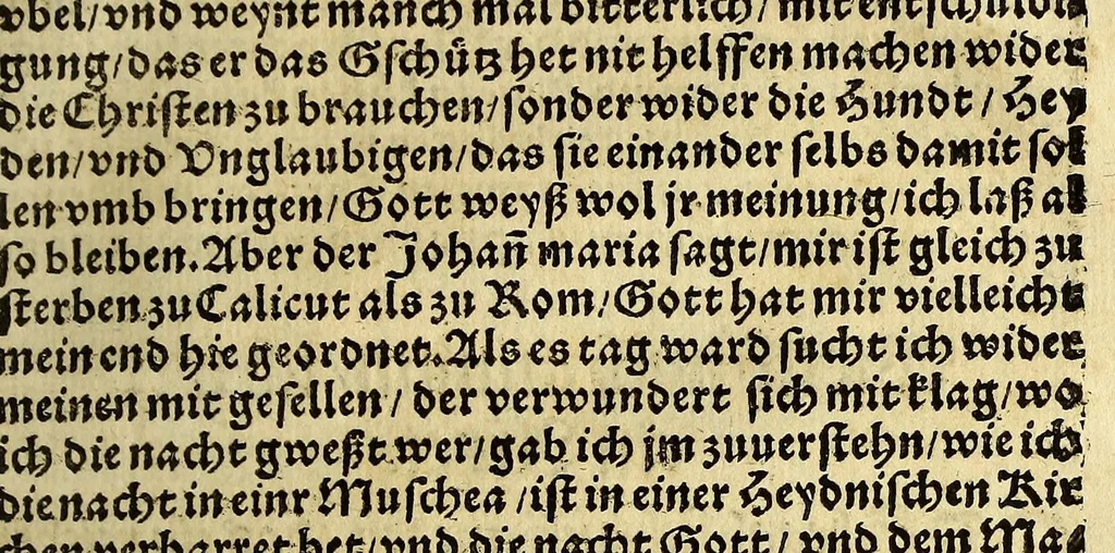 An illustration from Die ritterliche vnnd lobwirdige Reyss, des gestrengen vnd vber all ander weit erfarne Ritter, vnnd Landtfahrer, Herrn Ludovico Vartomans von Bolonia, sagend von den Landen Egypto, Syria, von beiden Arabia, Persia, India, vnd Ethiopia ., 1548, leaf 187