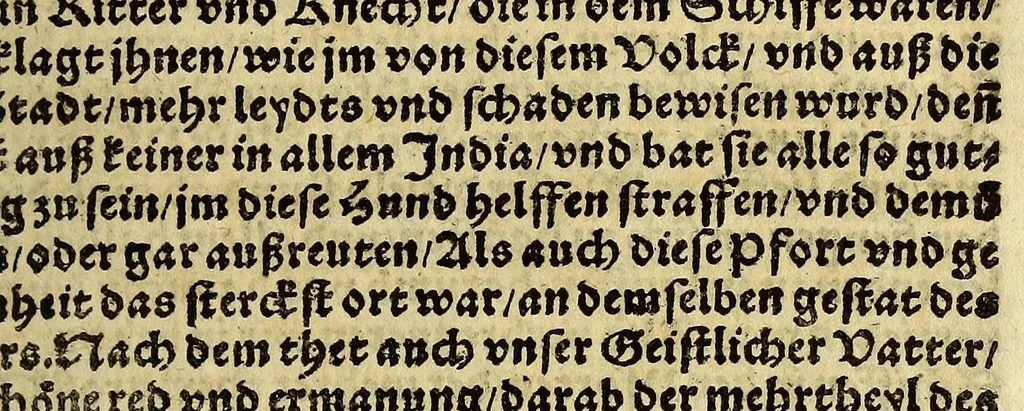 An illustration from Die ritterliche vnnd lobwirdige Reyss, des gestrengen vnd vber all ander weit erfarne Ritter, vnnd Landtfahrer, Herrn Ludovico Vartomans von Bolonia, sagend von den Landen Egypto, Syria, von beiden Arabia, Persia, India, vnd Ethiopia ., 1548, leaf 215