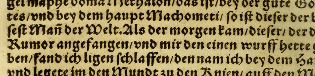 An illustration from Die ritterliche vnnd lobwirdige Reyss, des gestrengen vnd vber all ander weit erfarne Ritter, vnnd Landtfahrer, Herrn Ludovico Vartomans von Bolonia, sagend von den Landen Egypto, Syria, von beiden Arabia, Persia, India, vnd Ethiopia ., 1548, leaf 60