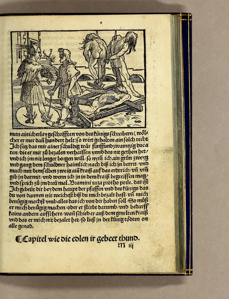 An illustration from Die ritterlich vnd lobwirdig Raiss des gestre[n]gen vnd über all ander weyt erfarnen Ritters vn[d] Landtfarers, Herren Ludowico Vartomans von Bolonia. Sagent vo[n] den Landen Egipto. Syria, vo[n] bayden Arabia. Persia. India. vn[d] Ethiopia ., 1518, leaf 101