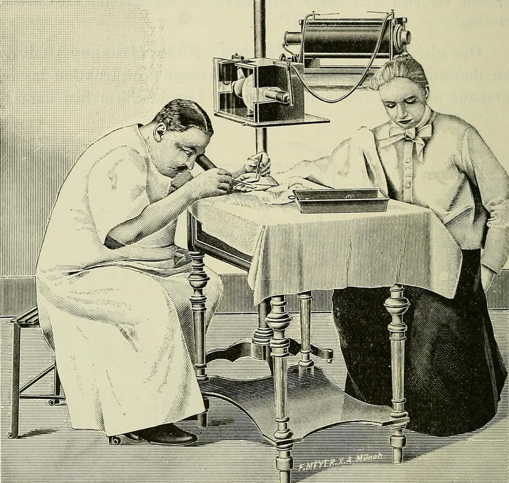 An illustration from Die Röntgentechnik : Lehrbuch für Ärzte und Studierende, 1906, leaf 417