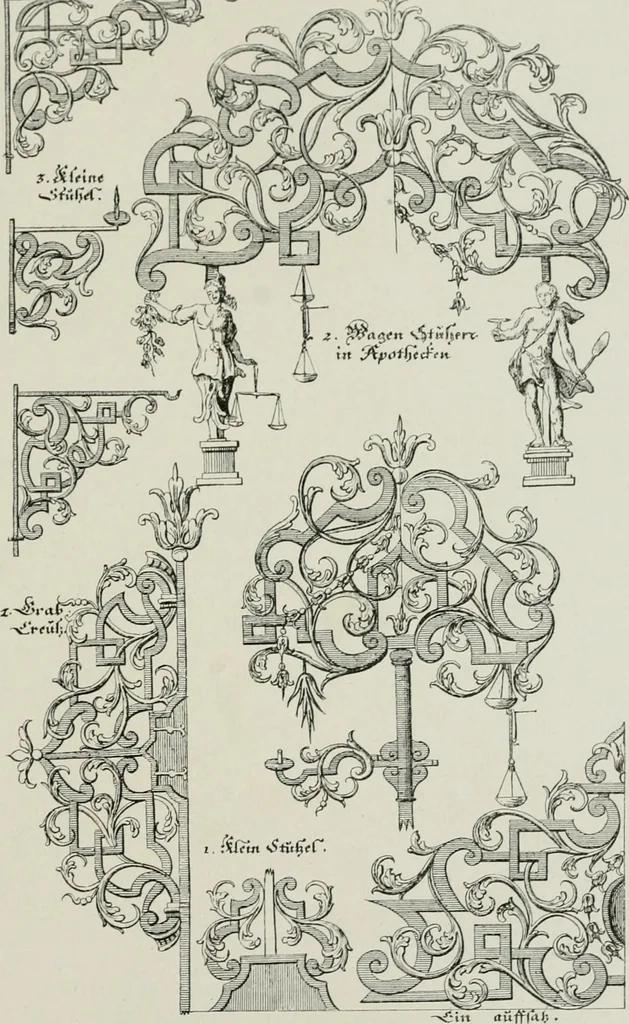 An illustration from Die schmiedekunst bis zum ausgang des 18. jahrhunderts, 1922, leaf 104