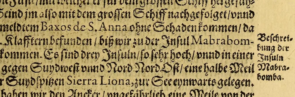 An illustration from Die sechtzehende Schifffahrt. Das ist: Journal, oder Beschreibung der wunderbaren Reise Wilhelm Schouten auss Hollandt, im Jahr 1615. 16. vnd 17. : Darinnen er eine neuwe Durchfahrt neben dem Freto Magellanico, welche bisshero noch vnbekannt gewesen, in die Suyd See entdeckt. Beneben Erzehlung, was für Land, Insuln, Leut, allda gefunden, vnd sich sonstan auff der Reise in der Suyd See zugetragen. Mit schönen Land Charten, vnd Kupfferstück erklärt, 1619, leaf 19