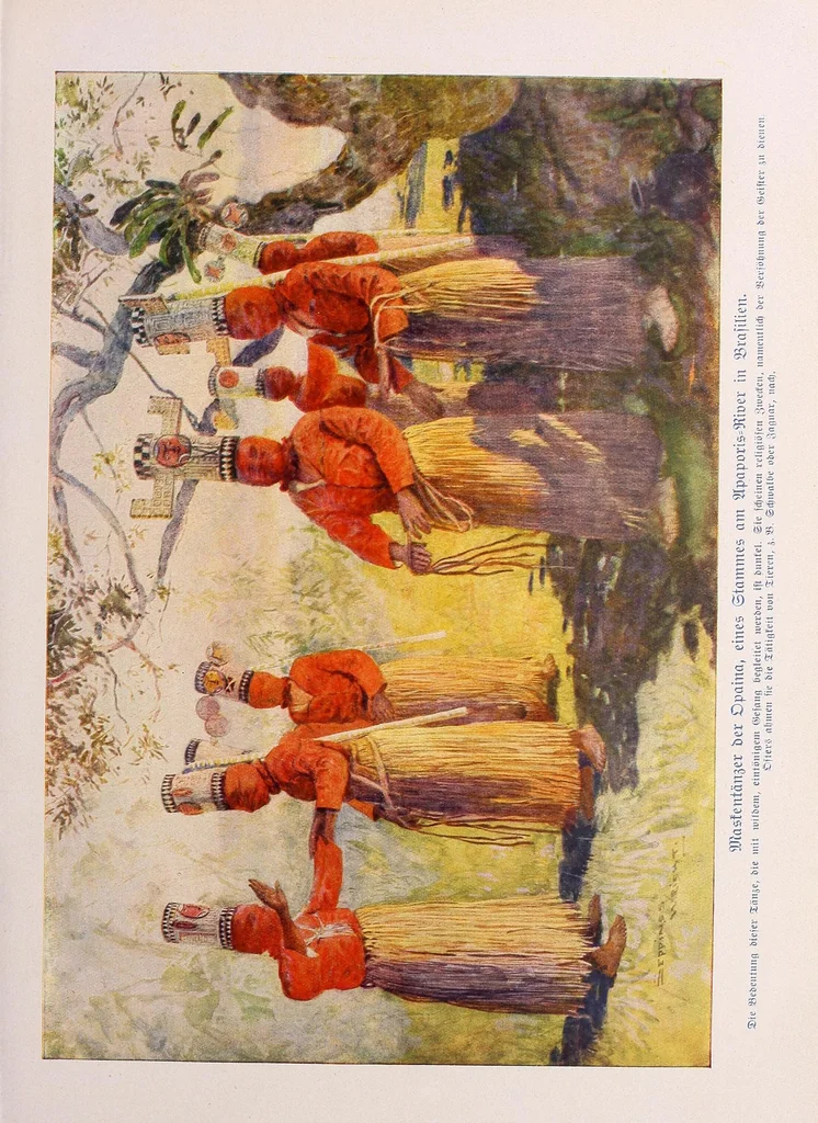 An illustration from Die Sitten der Völker; Liebe, Ehe, Heirat, Geburt, Religion, Aberglaube, Lebensgewohnheiten, Kultureigentümlichkeiten, Tod und Bestattung bei allen Völkern der Erde, 1914, leaf 227