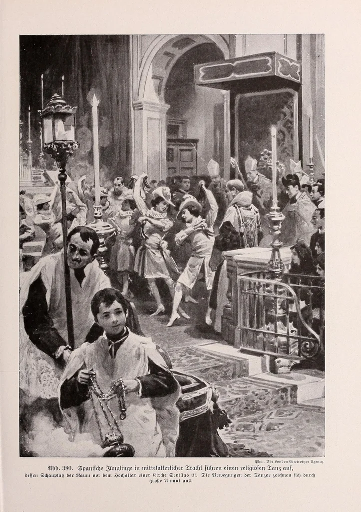 An illustration from Die Sitten der Völker; Liebe, Ehe, Heirat, Geburt, Religion, Aberglaube, Lebensgewohnheiten, Kultureigentümlichkeiten, Tod und Bestattung bei allen Völkern der Erde, 1914, leaf 383