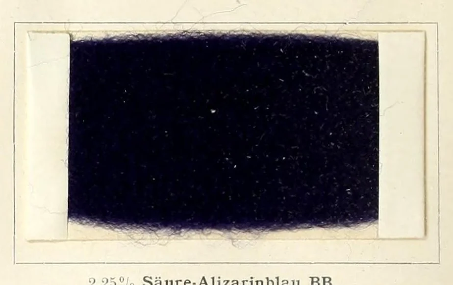 An illustration from Die Teerfarbstoffe der Farbwerke vorm. Meister Lucius & Brüning, Hoechst a.M. auf dem Gebiete der Wollfärberei, 1908, leaf 112