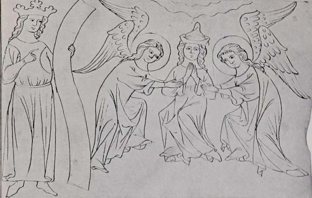 An illustration from Die typologischen Bilderkreise des Mittelalters in Österreich, 1904, leaf 18