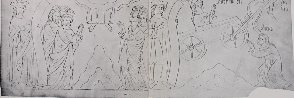An illustration from Die typologischen Bilderkreise des Mittelalters in Österreich, 1904, leaf 18