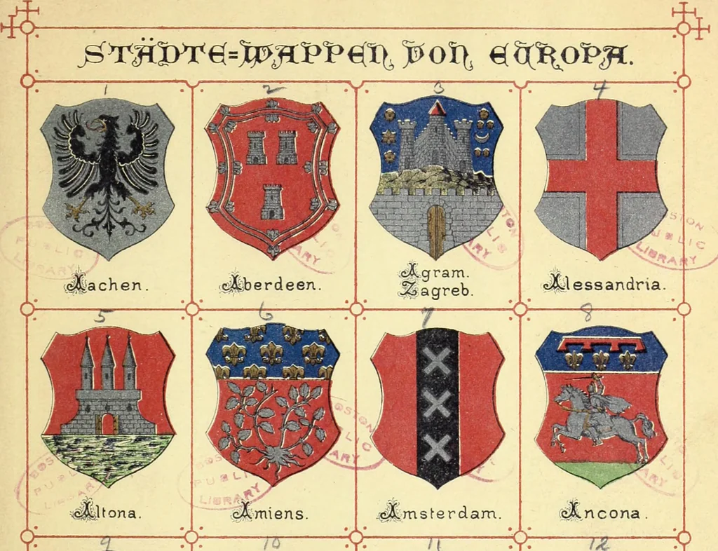 An illustration from Die Wappen der wichtigsten städte Europa's in chromolithographischen abbildungen, 1902, leaf 15