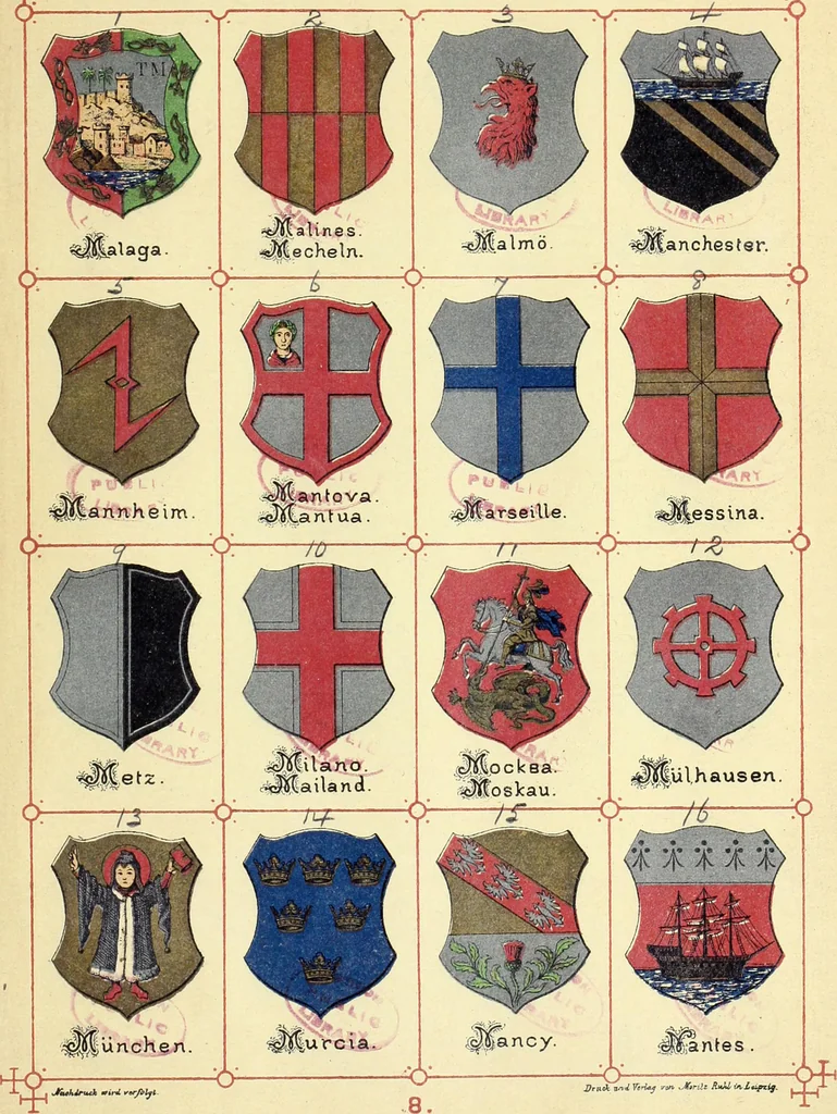 An illustration from Die Wappen der wichtigsten städte Europa's in chromolithographischen abbildungen, 1902, leaf 29