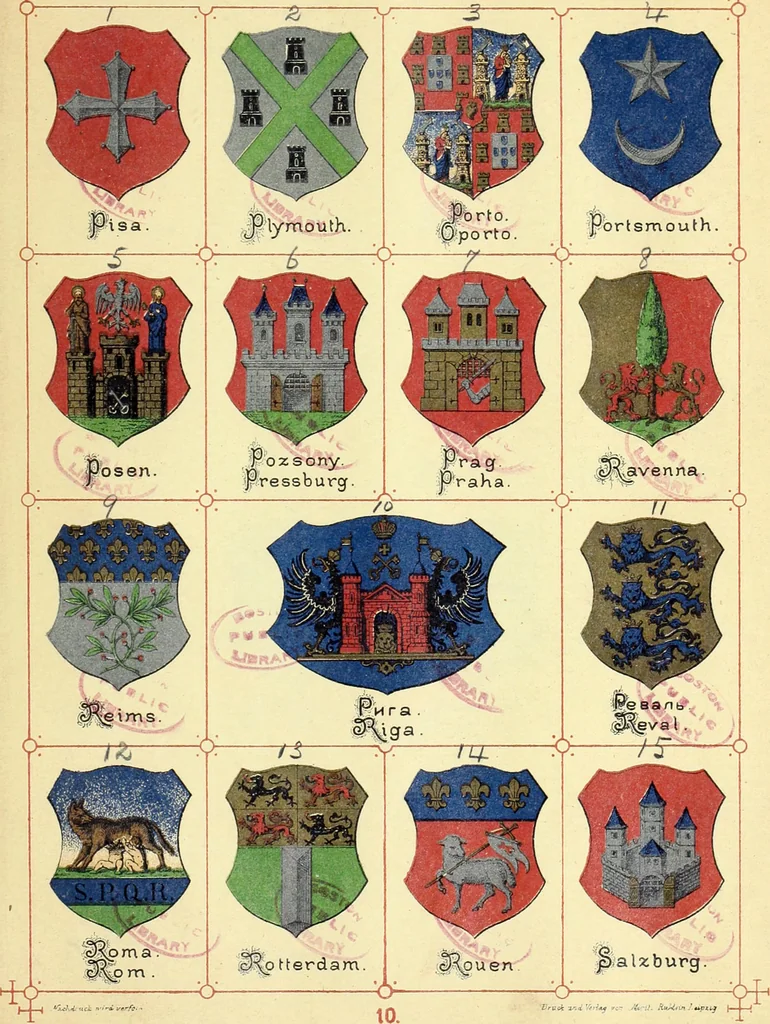 An illustration from Die Wappen der wichtigsten städte Europa's in chromolithographischen abbildungen, 1902, leaf 33