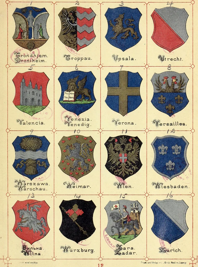 An illustration from Die Wappen der wichtigsten städte Europa's in chromolithographischen abbildungen, 1902, leaf 37