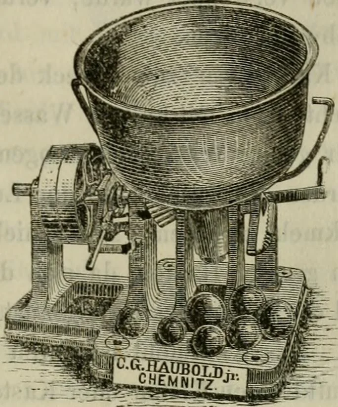 An illustration from Die Wollen- und Halbwollen- Stückfarberei in ihrem ganzen Umfange : Ein vorzugsweise practisches Hülfs- und Lehrbuch für Färbereitechniker, Tuch- und Wollwaarenfabrikanten und solche, die es werden wollen, 1878, leaf 238