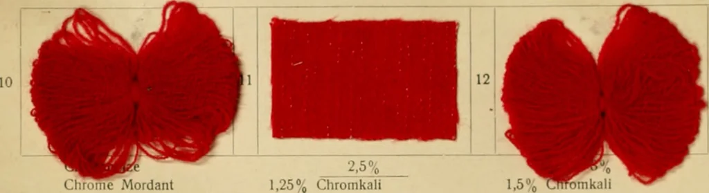 An illustration from Die Wollfarbstoffe des Jahres 1913 = b Wool colours 1913, 1913, leaf 15