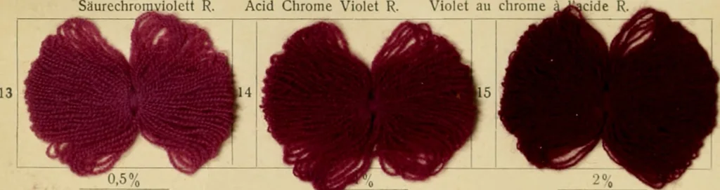 An illustration from Die Wollfarbstoffe des Jahres 1913 = b Wool colours 1913, 1913, leaf 15