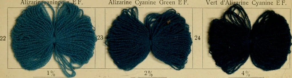 An illustration from Die Wollfarbstoffe des Jahres 1913 = b Wool colours 1913, 1913, leaf 20