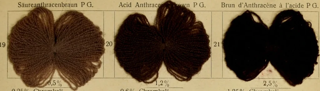 An illustration from Die Wollfarbstoffe des Jahres 1913 = b Wool colours 1913, 1913, leaf 20