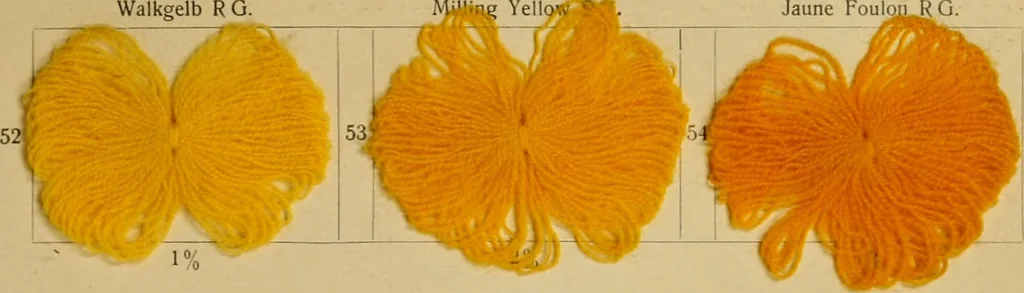 An illustration from Die Wollfarbstoffe des Jahres 1913 = b Wool colours 1913, 1913, leaf 42